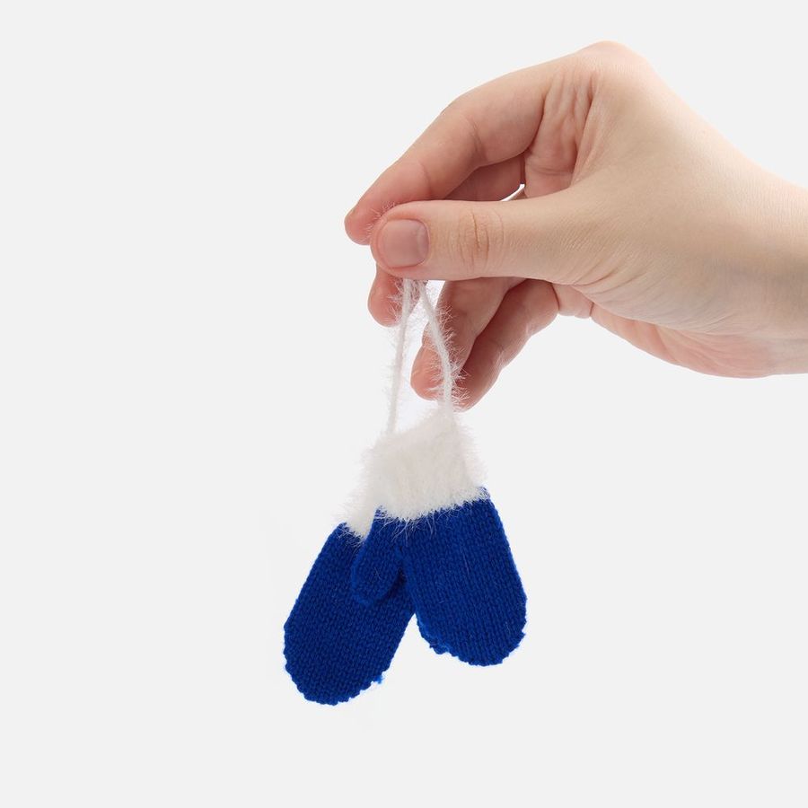 Подвеска на елку «Вьюжка» варежки синяя