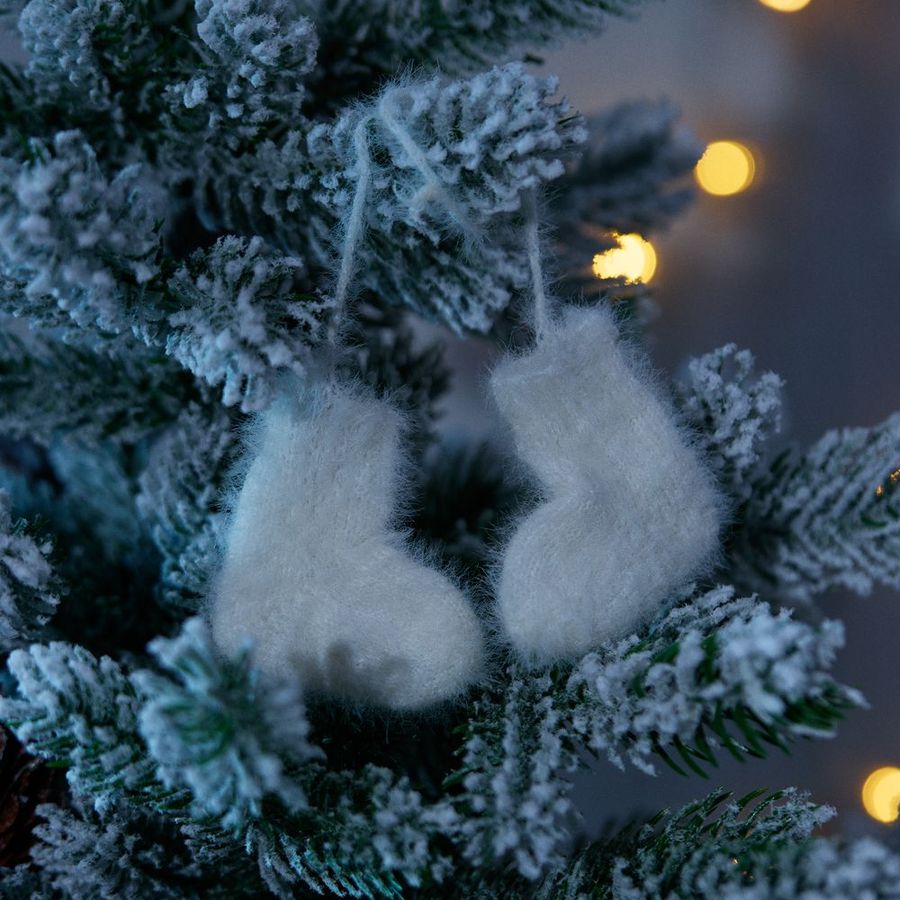 Подвеска на елку «Вьюжка» носочки белая