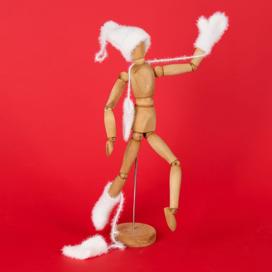 Подвеска на елку «Вьюжка» носочки белая