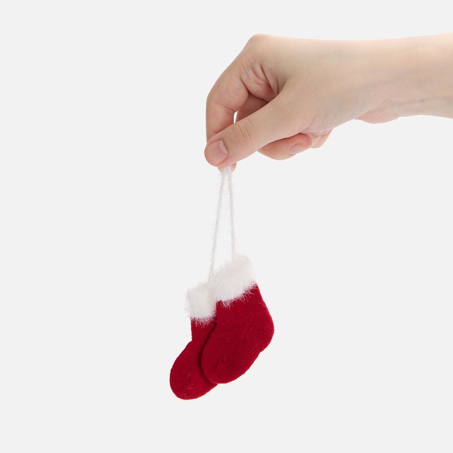 Подвеска на елку «Вьюжка» носочки красная