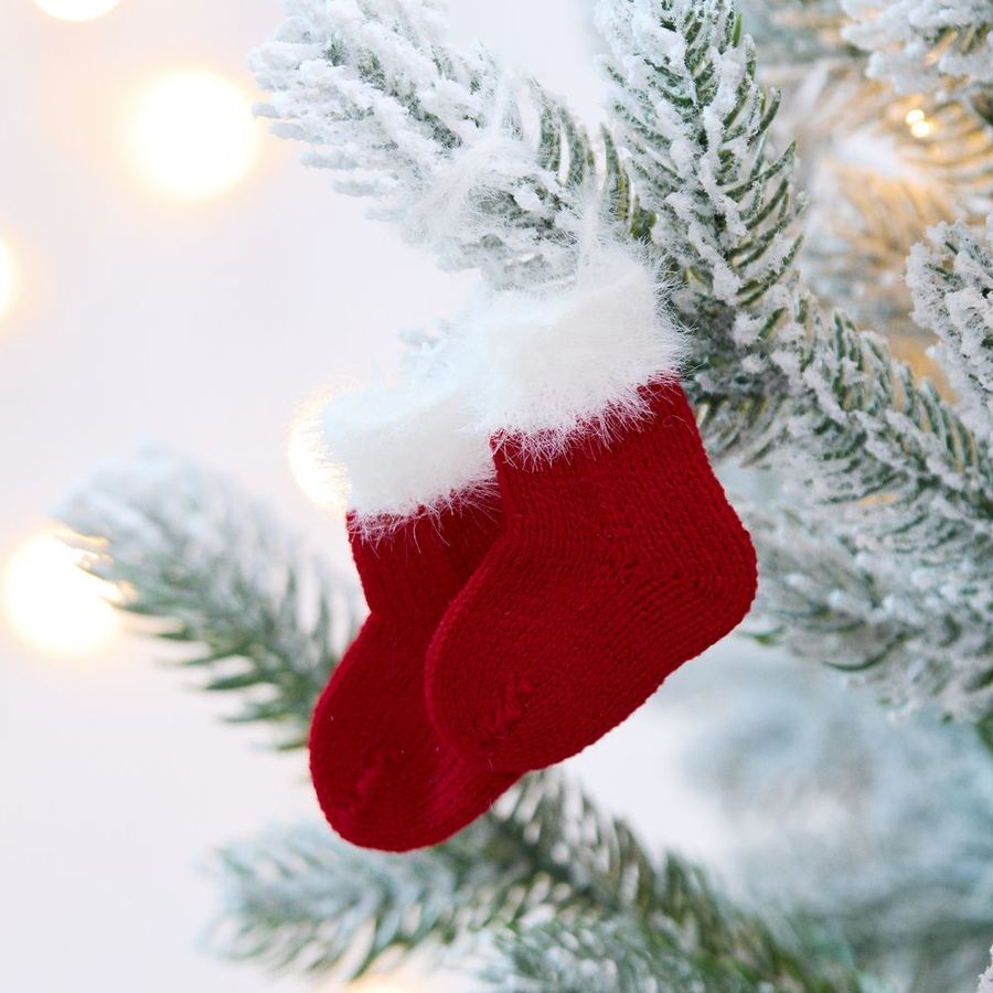 Подвеска на елку «Вьюжка» носочки красная