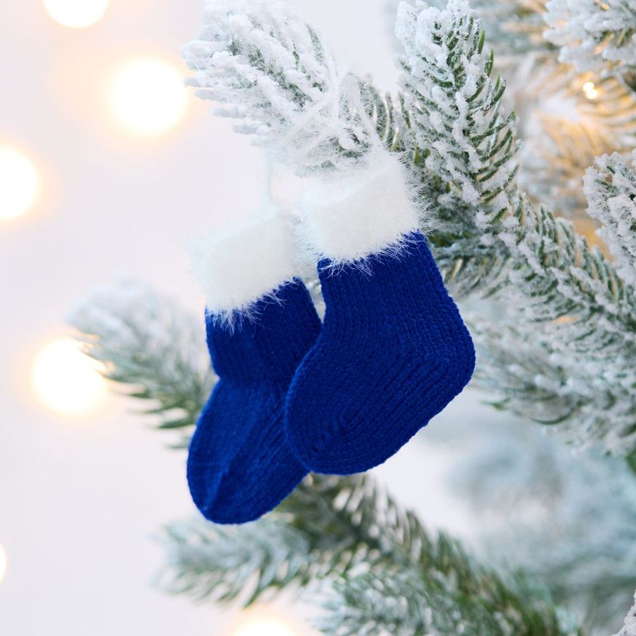 Подвеска на елку «Вьюжка» носочки синяя