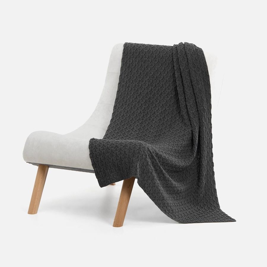 Плед Braidera темно-серый меланж (асфальт)