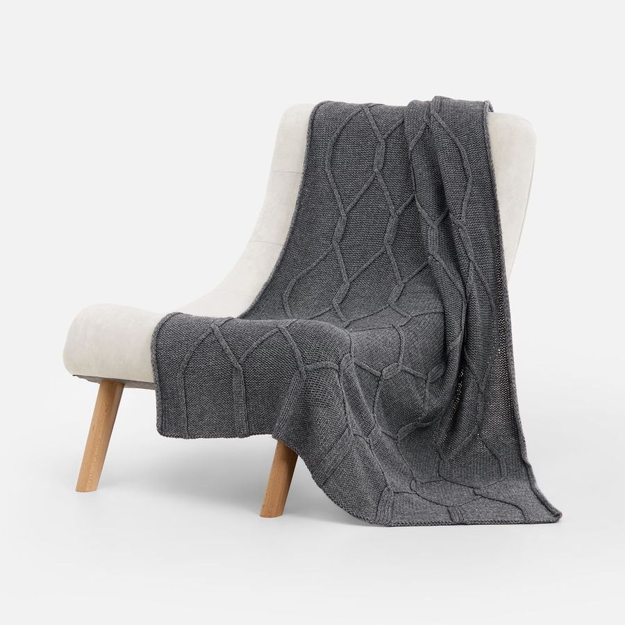 Плед Curve Verve серый меланж (маренго)