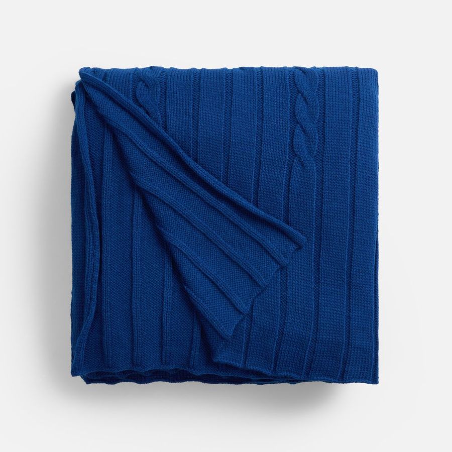 Плед Tressa темно-синий (кобальт)