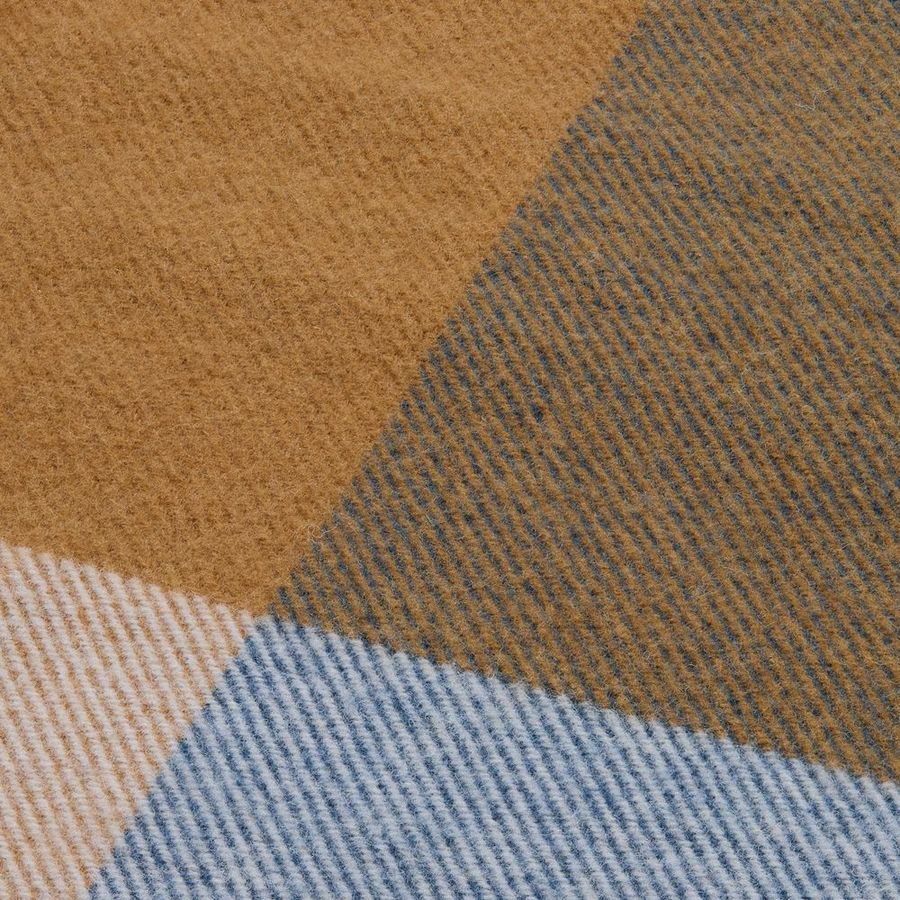 Плед Fleco синий с коричневым