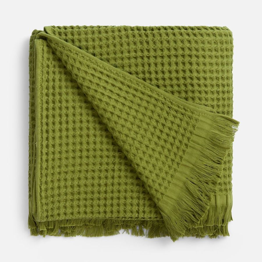 Плед вафельный Elenglect зеленый