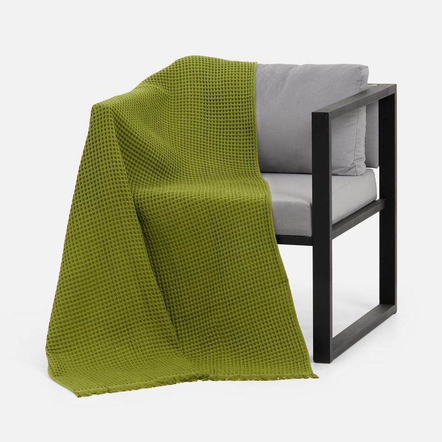 Плед вафельный Elenglect зеленый