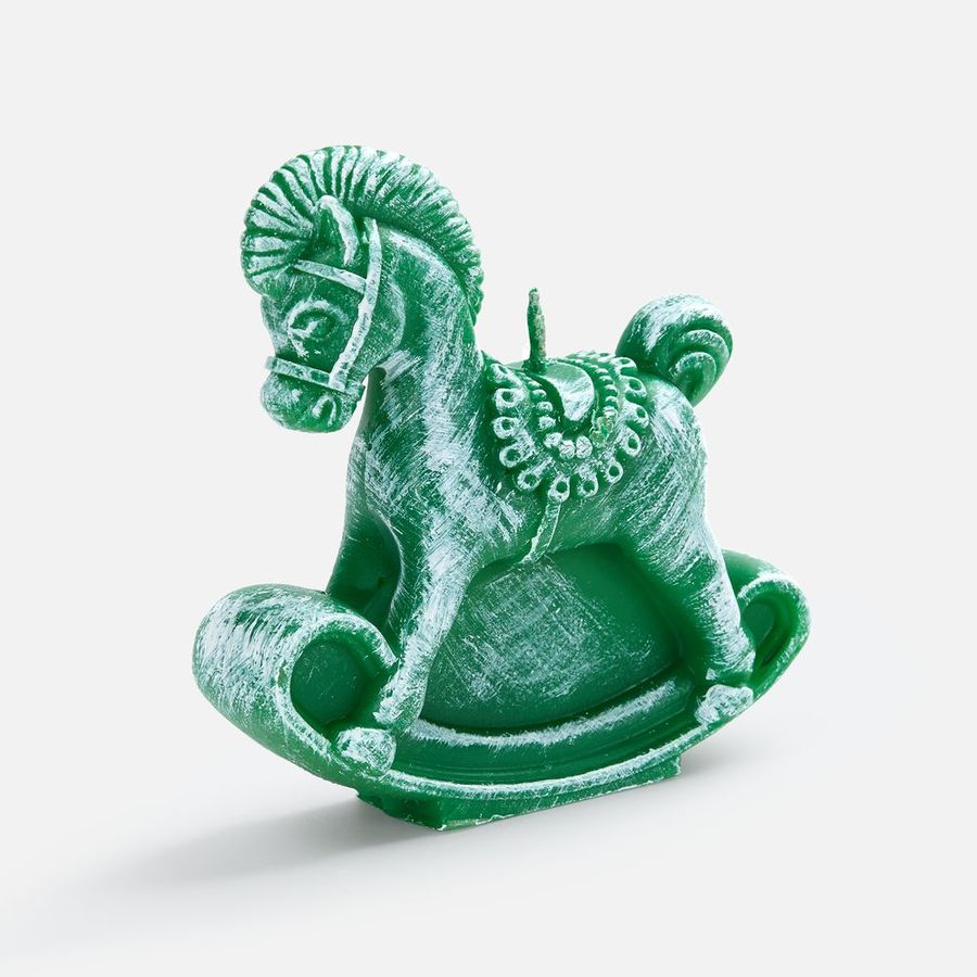 Свеча фигурная «Лошадка-качалка» зеленая