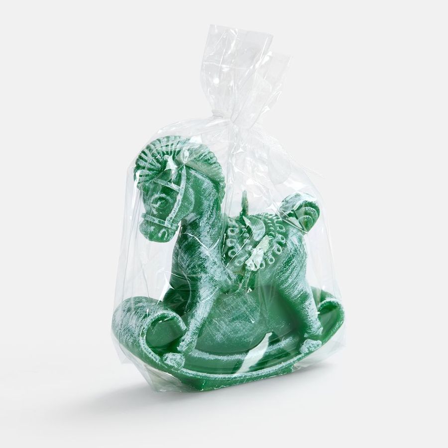 Свеча фигурная «Лошадка-качалка» зеленая