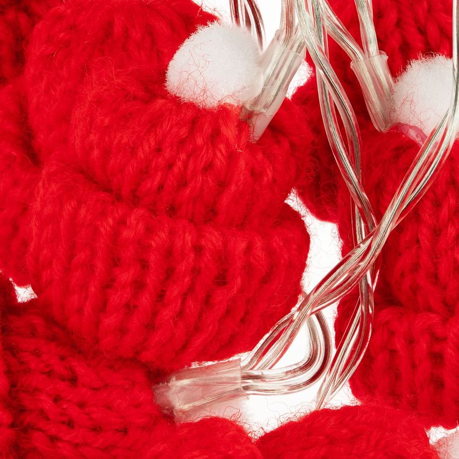 Гирлянда Cosy Poms красная