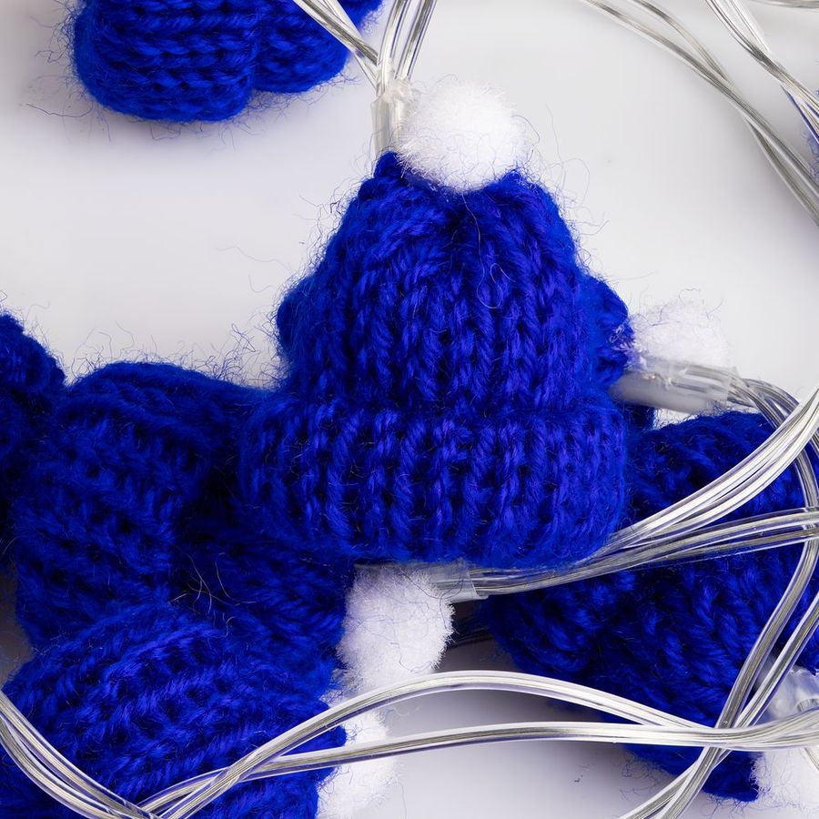 Гирлянда Cosy Poms синяя