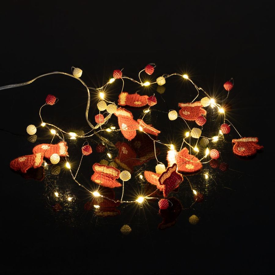 Гирлянда Merry Mittens красная