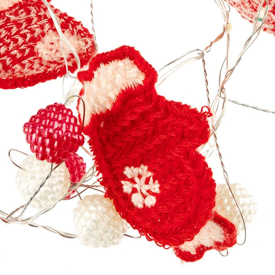 Гирлянда Merry Mittens красная