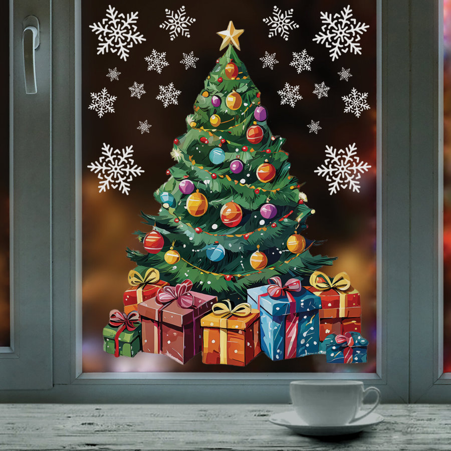 Наклейка для окон (1 штука) двусторонняя, 30х38 см, 