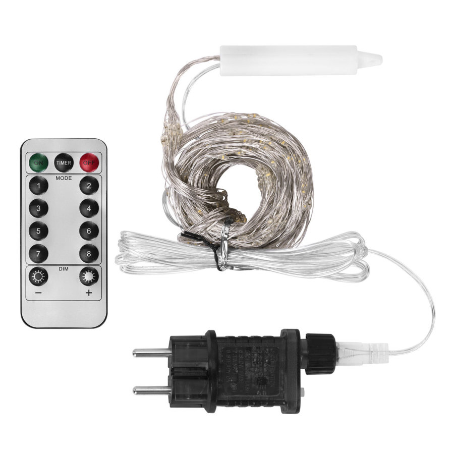 Электрогирлянда-конский хвост уличная, 3 м, 600 LED, тёплый белый, 220 V, контроллер, ЗОЛОТАЯ СКАЗКА