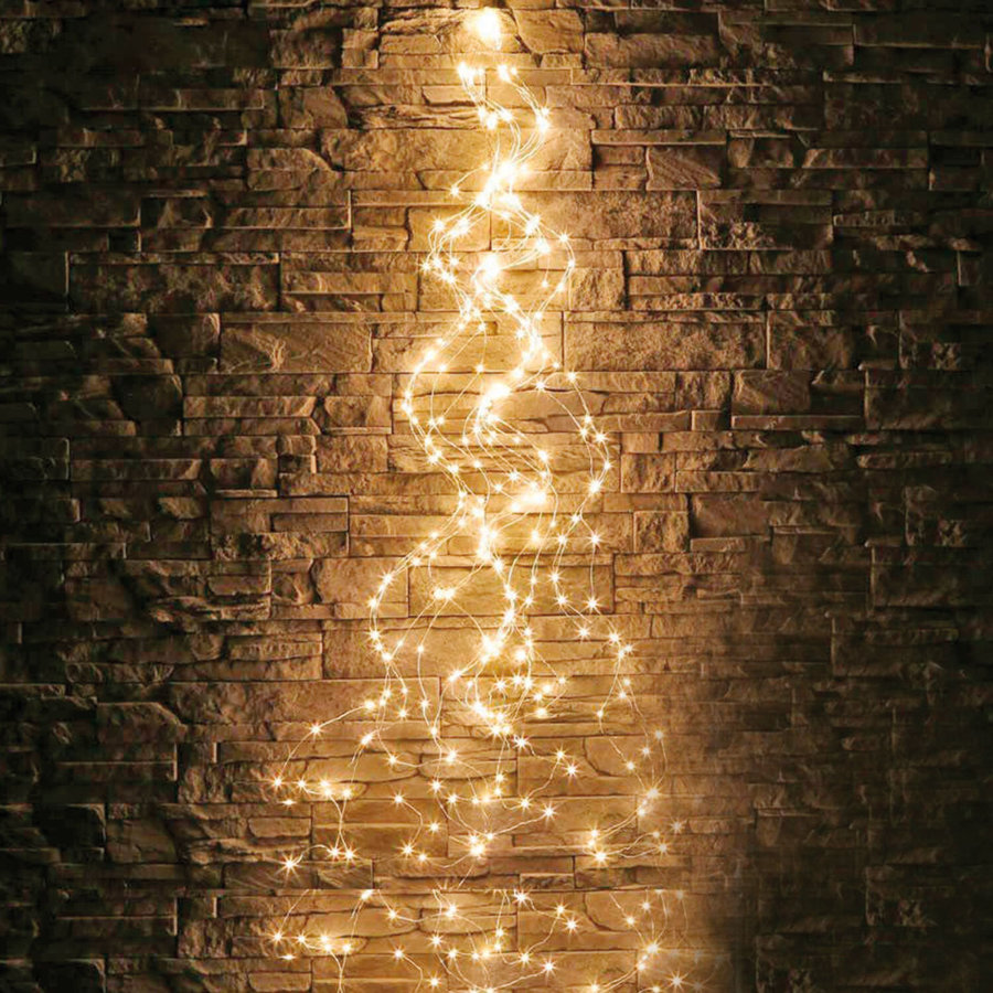 Электрогирлянда-конский хвост уличная, 3 м, 600 LED, тёплый белый, 220 V, контроллер, ЗОЛОТАЯ СКАЗКА