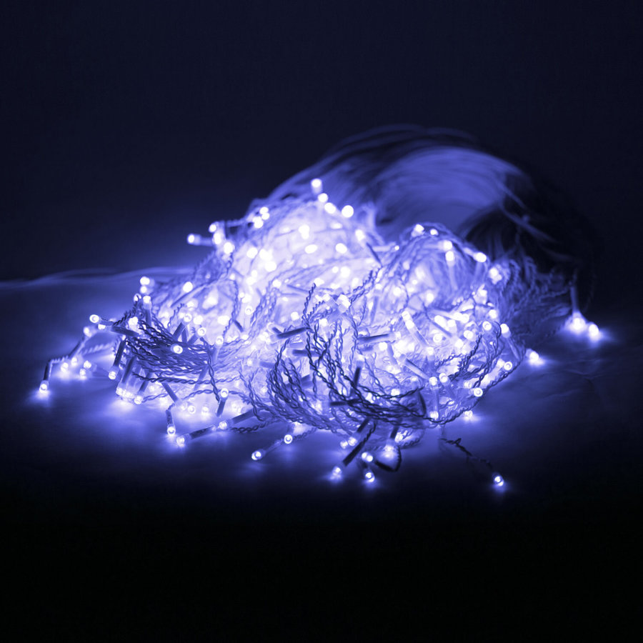 Электрогирлянда-бахрома уличная 25х0,7 м, 400 LED, холодный белый, 220 V, контроллер, ЗОЛОТАЯ СКАЗКА