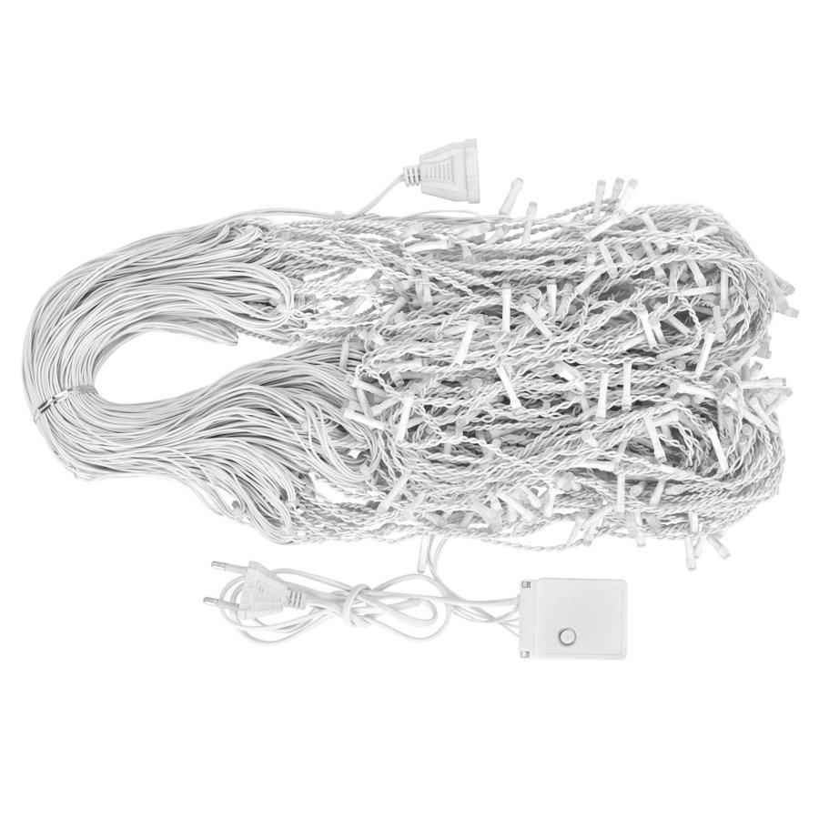 Электрогирлянда-бахрома уличная 25х0,7 м, 400 LED, тёплый белый, 220 V, контроллер, ЗОЛОТАЯ СКАЗКА