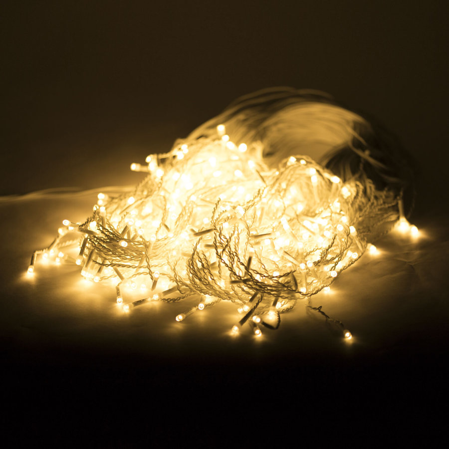 Электрогирлянда-бахрома уличная 25х0,7 м, 400 LED, тёплый белый, 220 V, контроллер, ЗОЛОТАЯ СКАЗКА