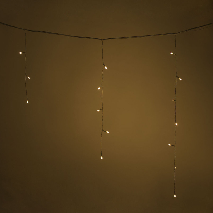 Электрогирлянда-бахрома уличная 25х0,7 м, 400 LED, тёплый белый, 220 V, контроллер, ЗОЛОТАЯ СКАЗКА