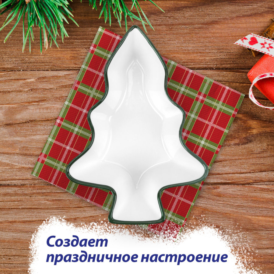 Тарелка сервировочная новогодняя 16х11,8х4 см,