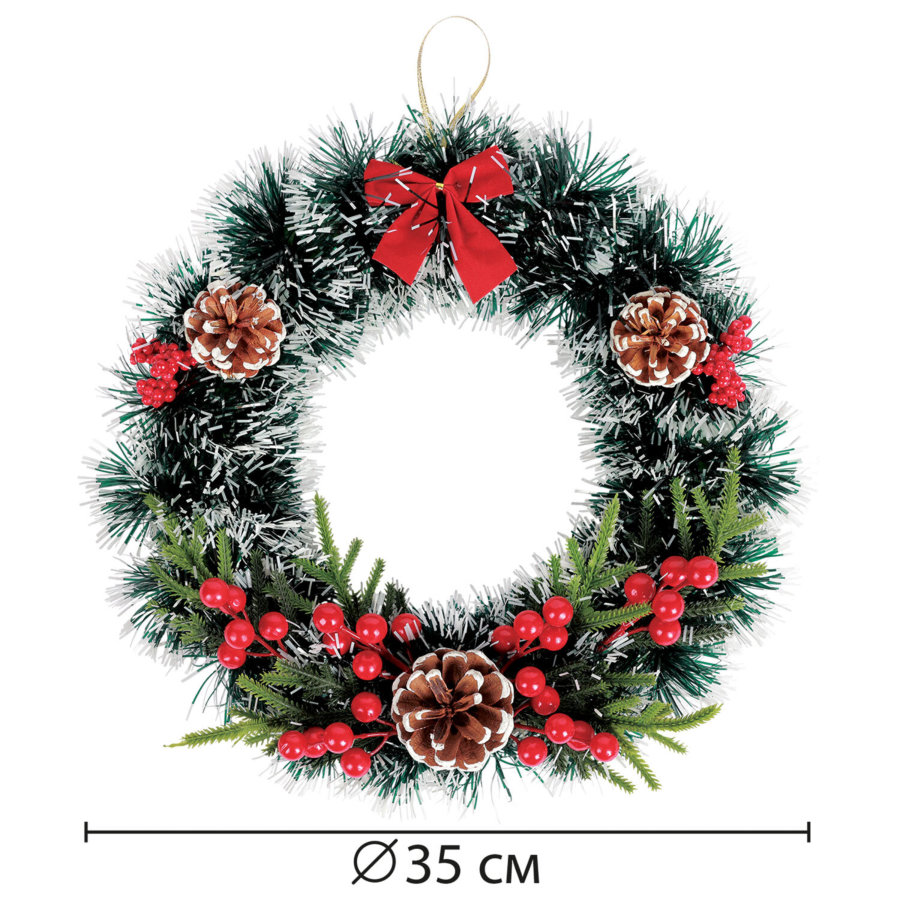 Венок новогодний, диаметр 35 см 