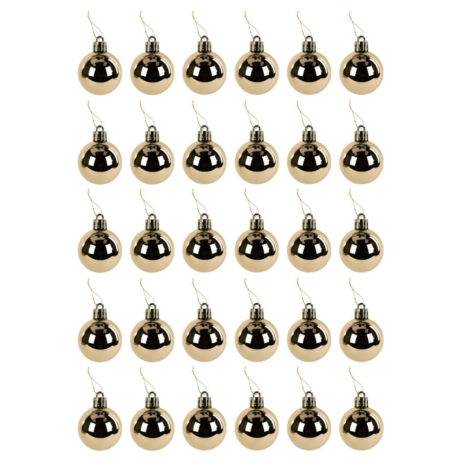 Шары ёлочные 30 шт., 4 см,