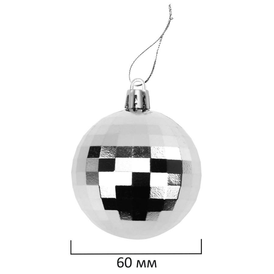 Украшение ёлочное 4 шт., 6 см, 