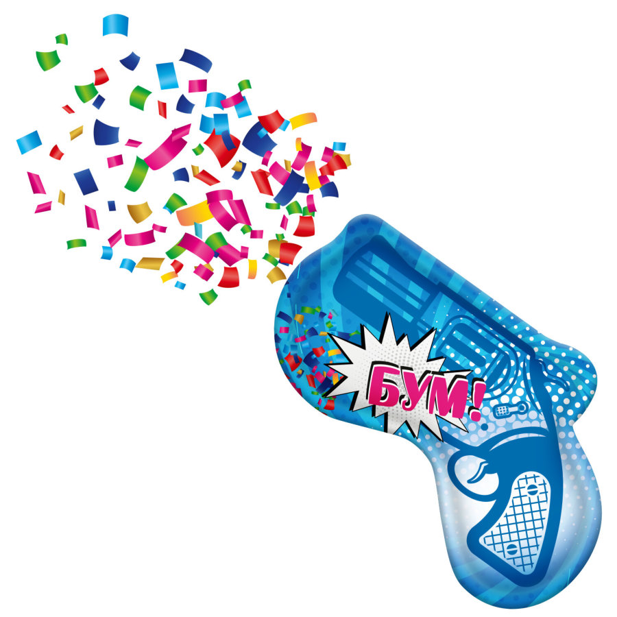 Хлопушка самонадувная КОМПЛЕКТ 10 штук 