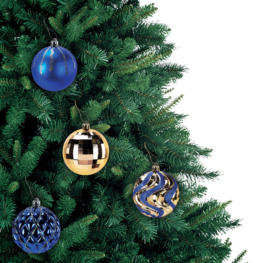 Шары елочные 16 шт., 8 см,