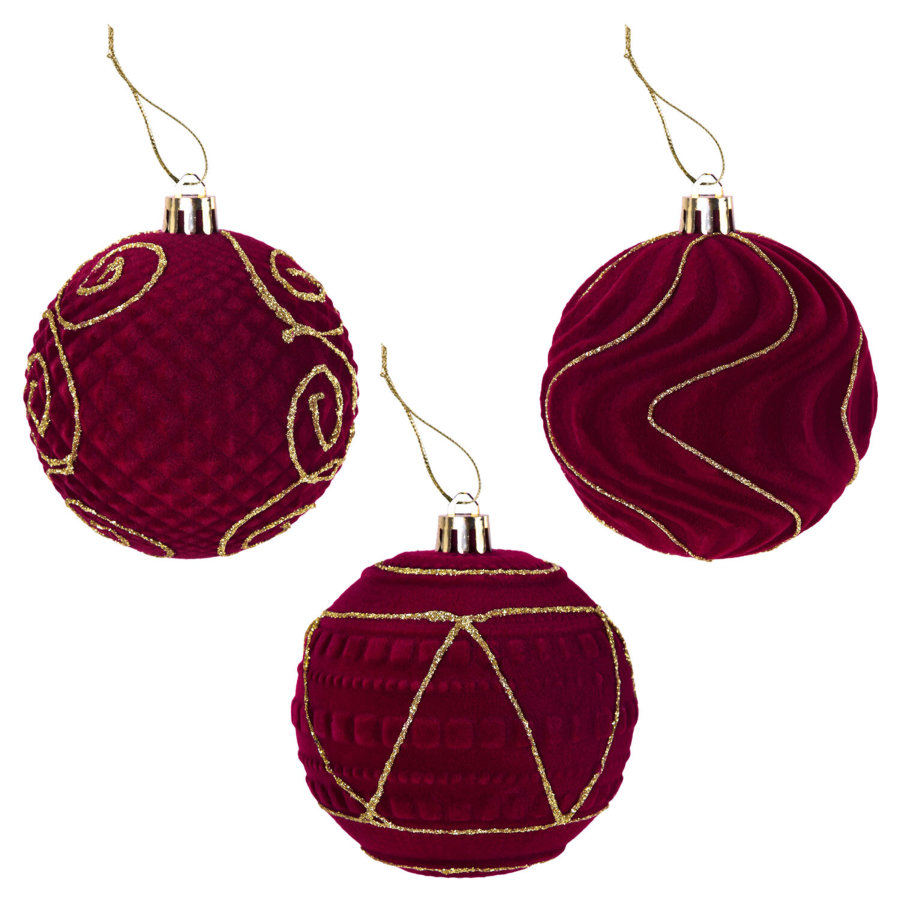 Шары елочные 6 шт., 8 см,