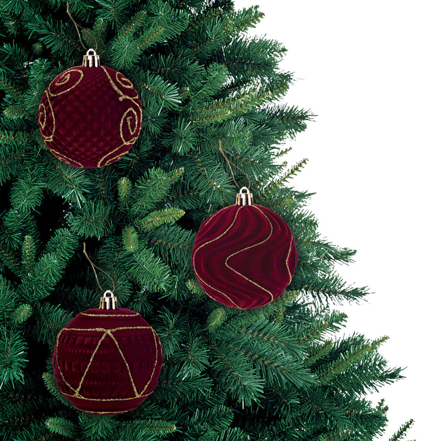 Шары елочные 6 шт., 8 см,