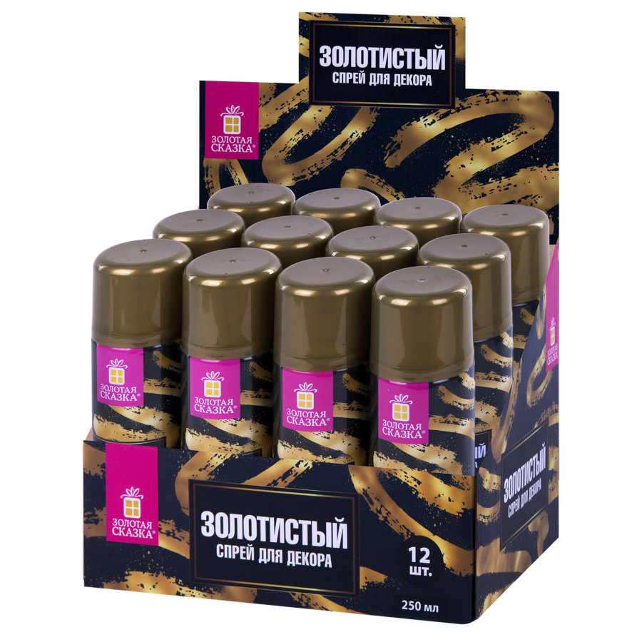 Спрей для декора ЗОЛОТИСТЫЙ, 250 мл, ЗОЛОТАЯ СКАЗКА