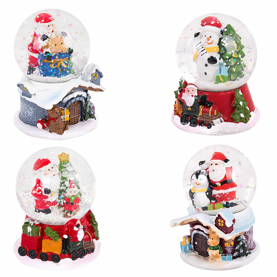 Сувенир снежный шар ДРУЗЬЯ ДЕДА МОРОЗА, диаметр 45 мм, полистоун/стекло, 4 дизайна ассорти, ЗОЛОТАЯ СКАЗКА