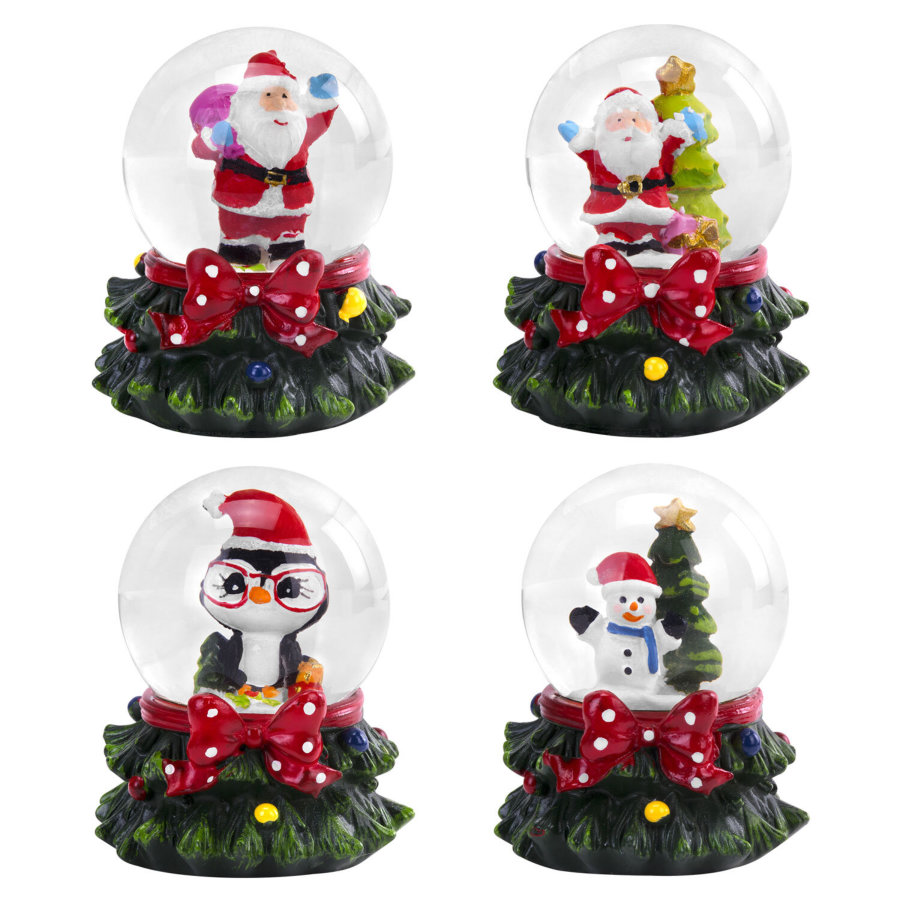 Сувенир снежный шар ДРУЗЬЯ ДЕДА МОРОЗА, диаметр 45 мм, полистоун/стекло, 4 дизайна ассорти, ЗОЛОТАЯ СКАЗКА