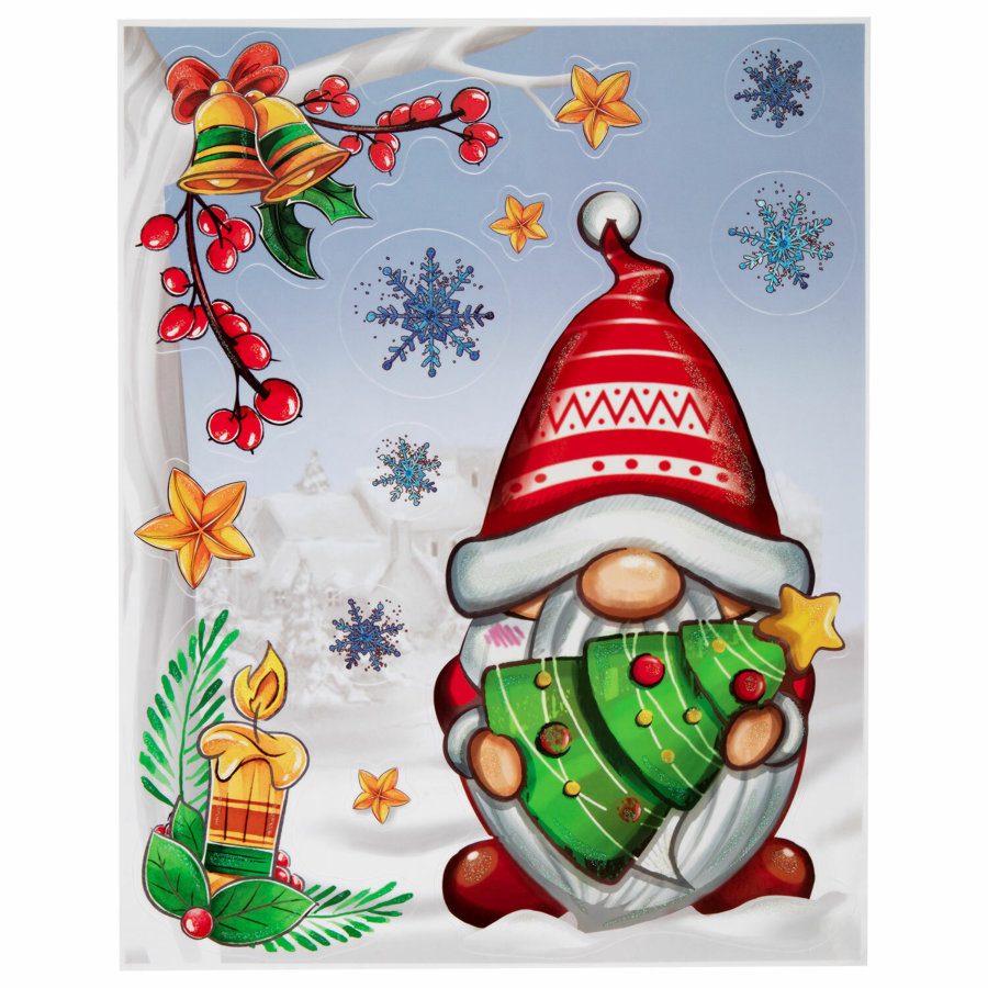 Наклейка для окон двусторонняя, МНОГОРАЗОВАЯ, 30х38 см, 