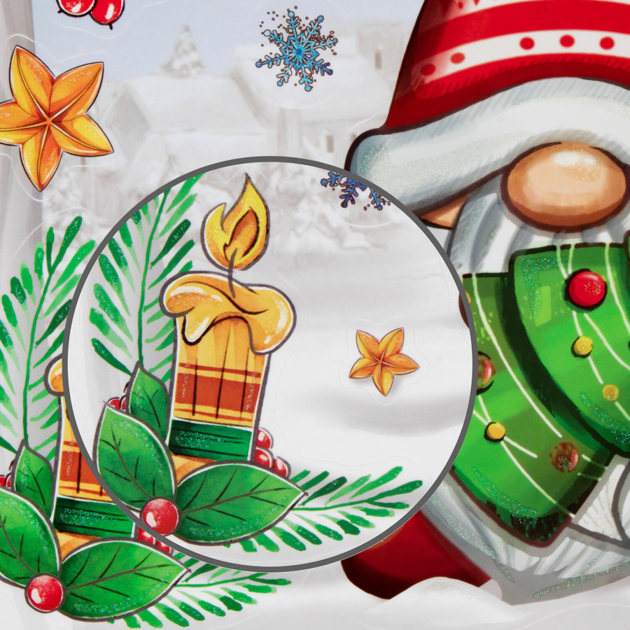 Наклейка для окон двусторонняя, МНОГОРАЗОВАЯ, 30х38 см, 