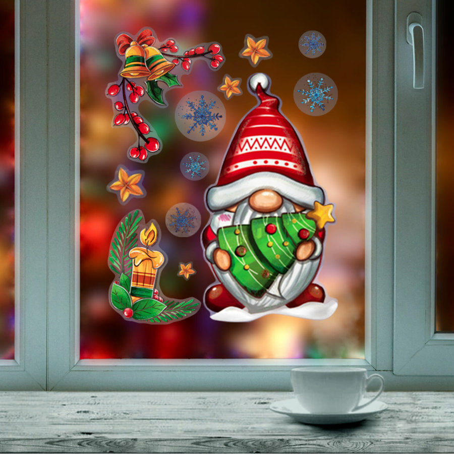 Наклейка для окон двусторонняя, МНОГОРАЗОВАЯ, 30х38 см, 