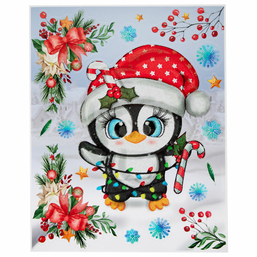 Наклейка для окон двусторонняя, МНОГОРАЗОВАЯ, 30х38 см, 