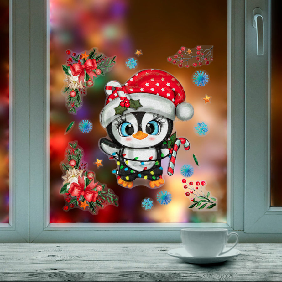 Наклейка для окон двусторонняя, МНОГОРАЗОВАЯ, 30х38 см, 