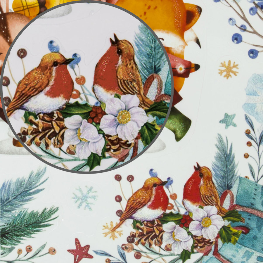 Наклейка для окон (1 штука) двусторонняя МНОГОРАЗОВАЯ 30х38 см, 