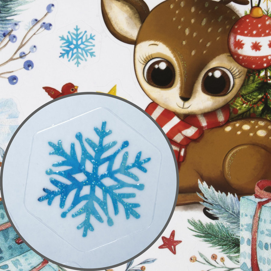 Наклейка для окон (1 штука) двусторонняя МНОГОРАЗОВАЯ 30х38 см, 