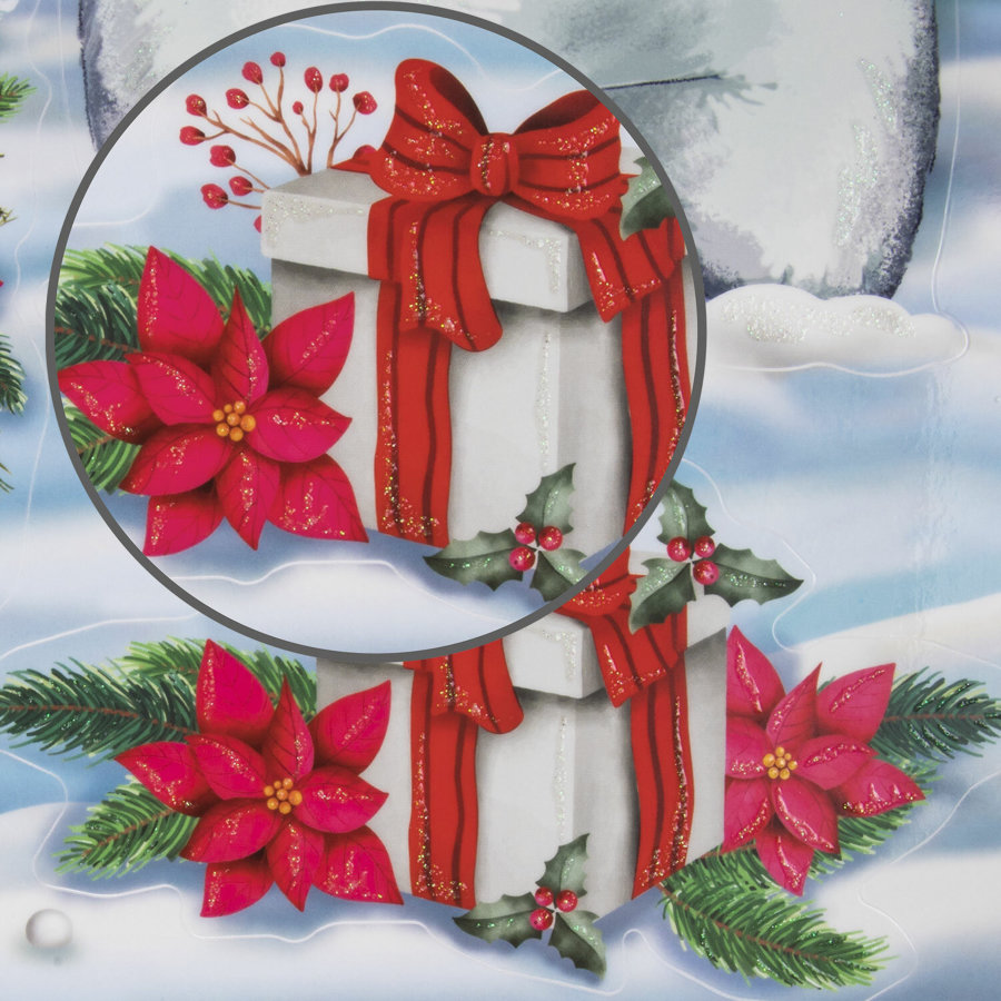 Наклейка для окон (1 штука) двусторонняя МНОГОРАЗОВАЯ 30х38 см, 