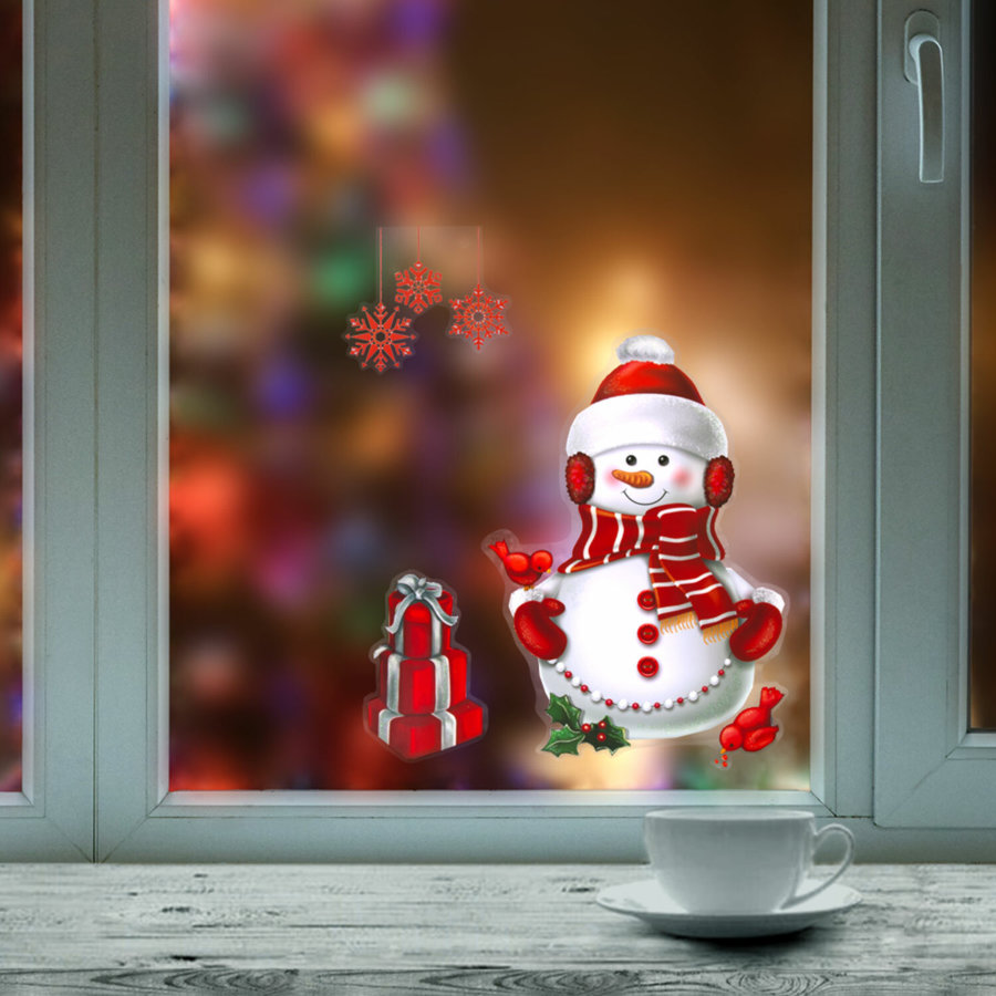 Наклейка для окон двусторонняя МНОГОРАЗОВАЯ 30х38 см, 