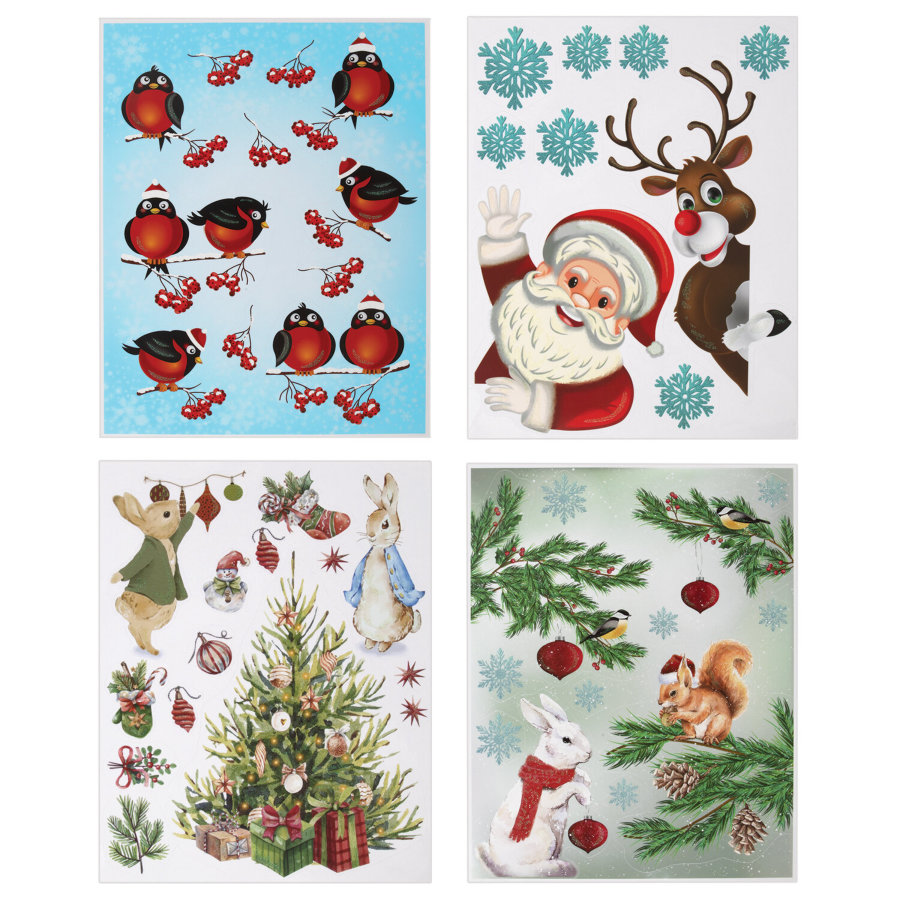 Наклейка для окон (1 штука) двусторонняя МНОГОРАЗОВАЯ 30х38 см, 