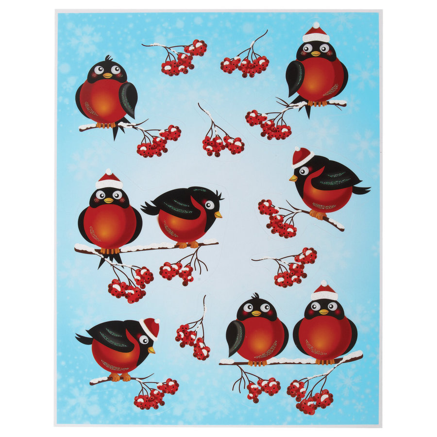 Наклейка для окон (1 штука) двусторонняя МНОГОРАЗОВАЯ 30х38 см, 