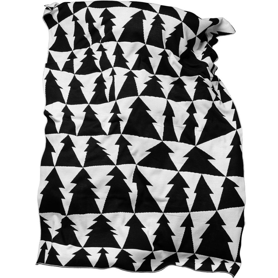 Плед «Танцующий лес», белый черный