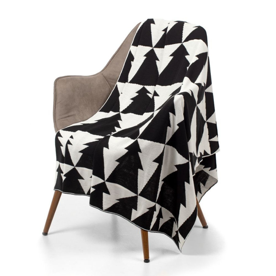 Плед «Танцующий лес», белый черный