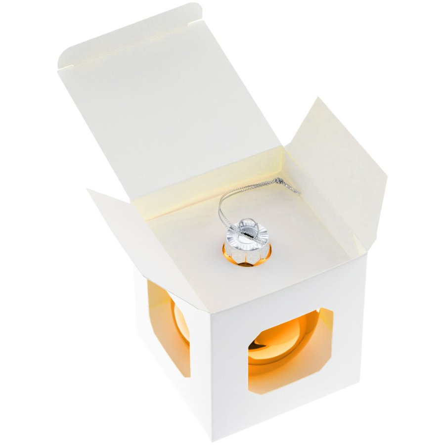 Елочный шар Finery Gloss, 8 см, глянцевый, оранжевый